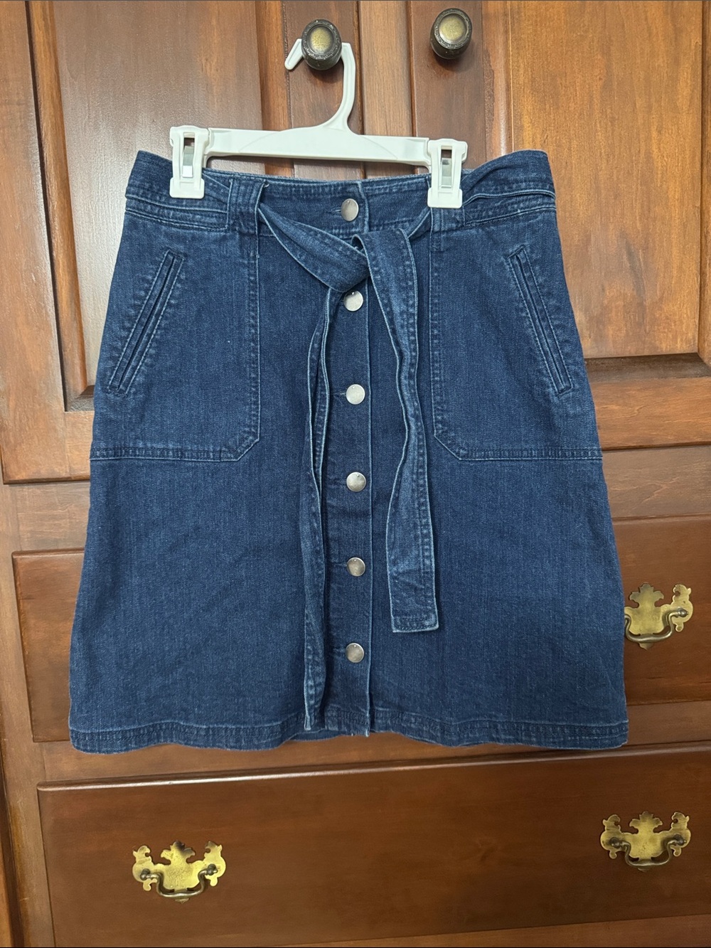 Jean Denim Skirt with Button up front